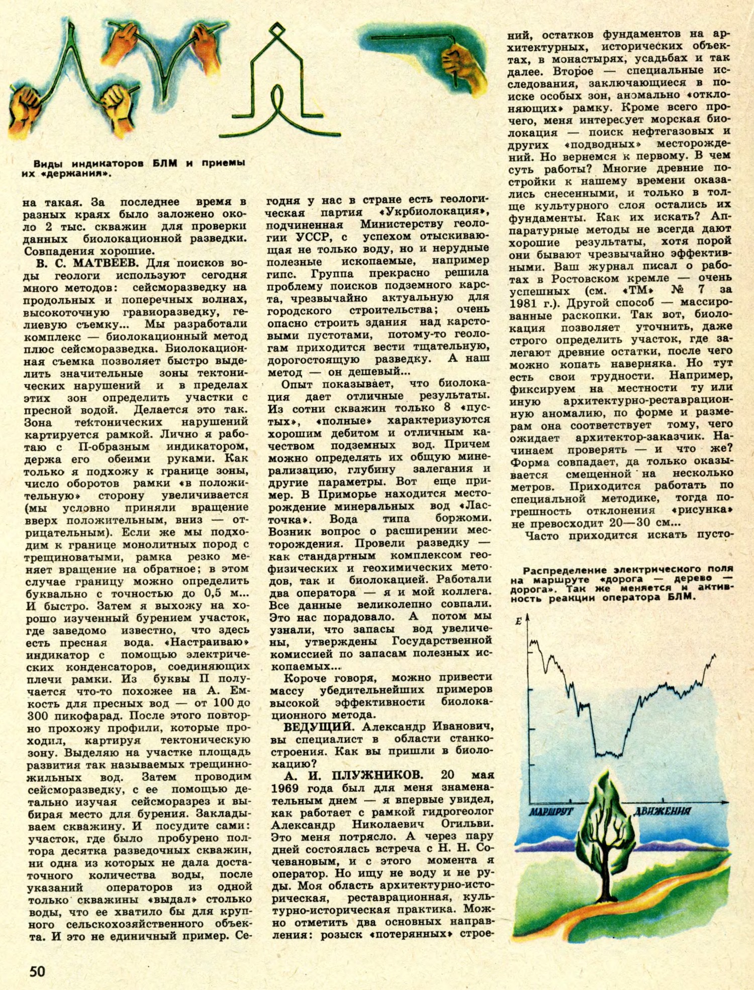Проблемы биолокации. Техника — Молодёжи, 1983, №2, с.48-53. Фотокопия №3