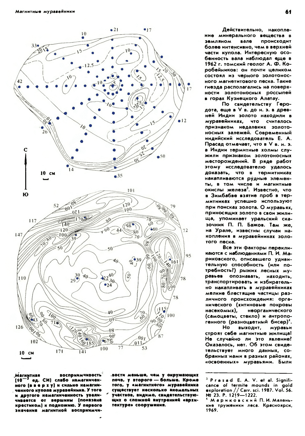Магнитные муравейники. Ф. Б. Бакшт. Природа, 1990, №7, с.60-63. Фотокопия №2