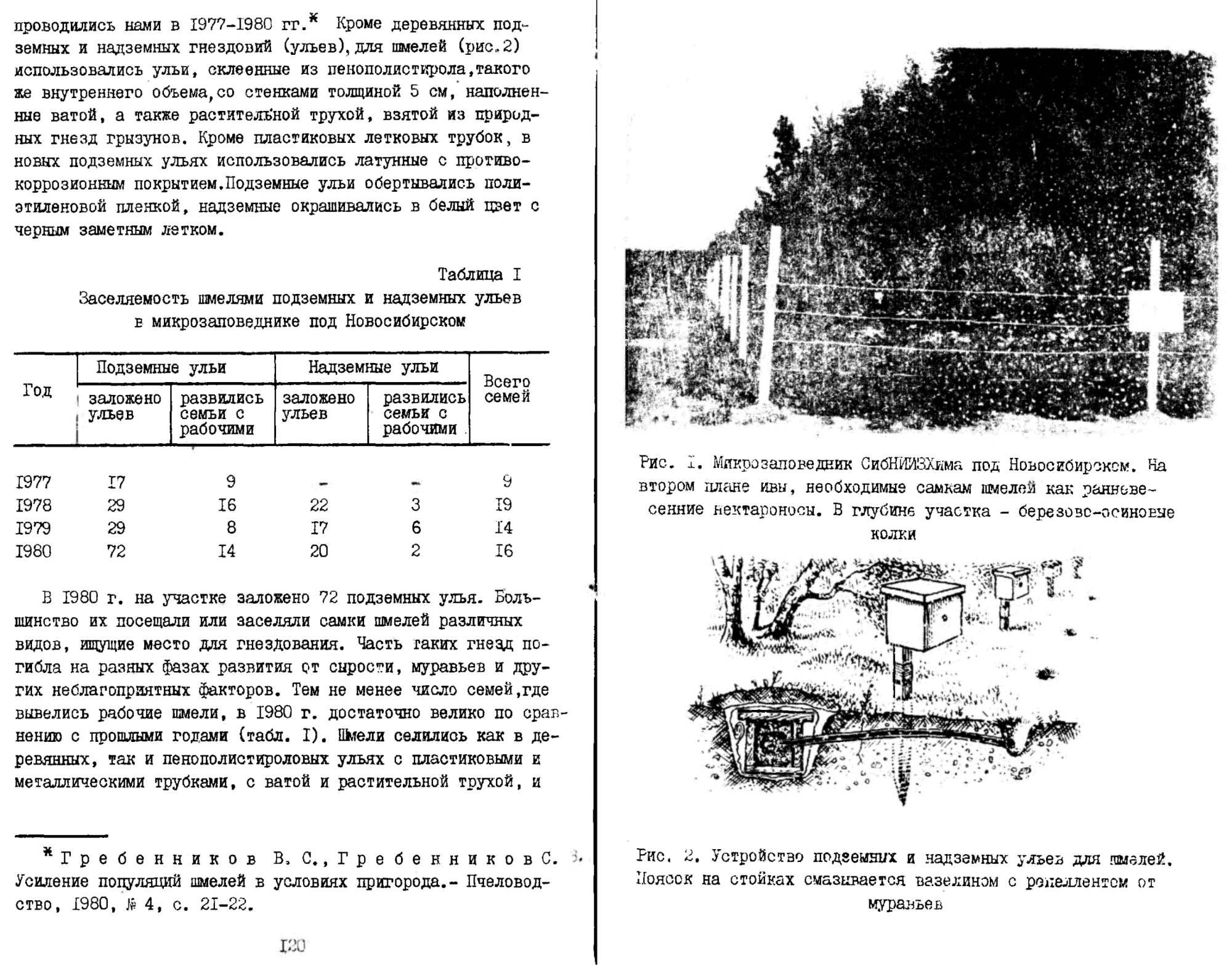 Заселение шмелями искусственных гнездовий в микрозаповеднике под Новосибирском. В.С. Гребенников. В кн. Насекомые — опылители сельскохозяйственных культур, Новосибирск, СО ВАСХНИЛ, 1982, с.119-124. Фотокопия №2